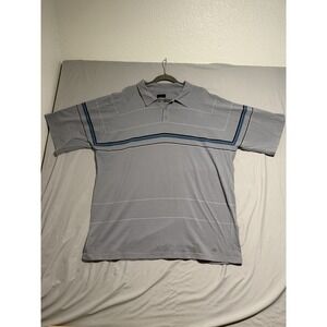 anchor blue 3 button ss polo shirt, light blue w/stripes, men's xxl